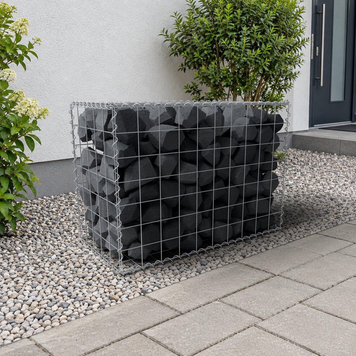 Schanskorf 100 cm x 70 cm x 50 cm (L x H x D), maaswijdte 10 cm x 10 cm, spiraalvormig