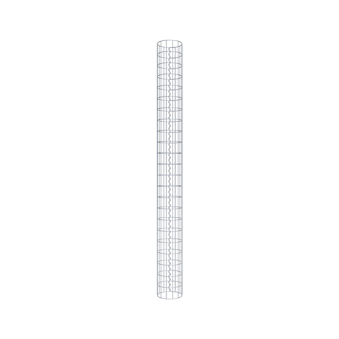 Schanskorfzuil rond 22 cm diameter, 230 cm hoogte, maaswijdte 5 cm x 10 cm