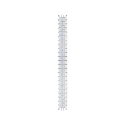 Schanskorfzuil rond 22 cm diameter, 230 cm hoogte, maaswijdte 5 cm x 10 cm