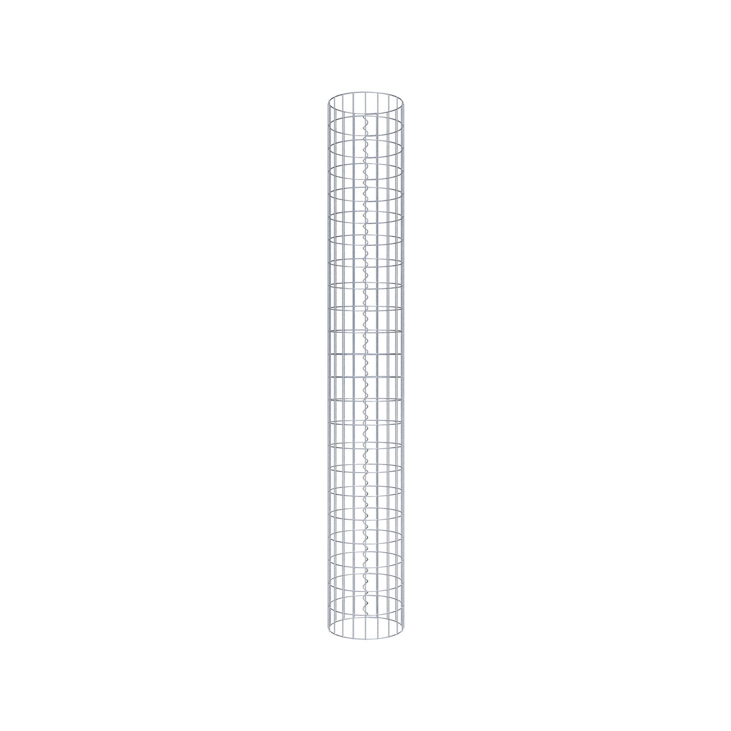 Coluna de gabião redonda 32 cm de diâmetro, 230 cm de altura, malhagem 5 cm x 10 cm