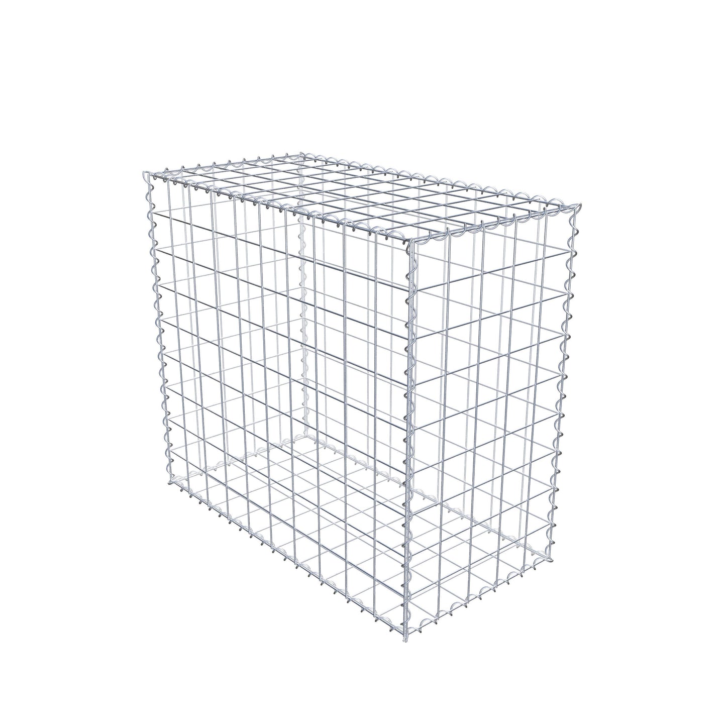 Schanskorf 100 cm x 90 cm x 50 cm (L x H x D), maaswijdte 10 cm x 10 cm, spiraalvormig