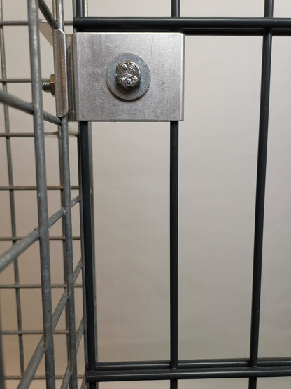 Klem met hekbeugel 5 x 5 cm voor dubbel gaas, aluminium