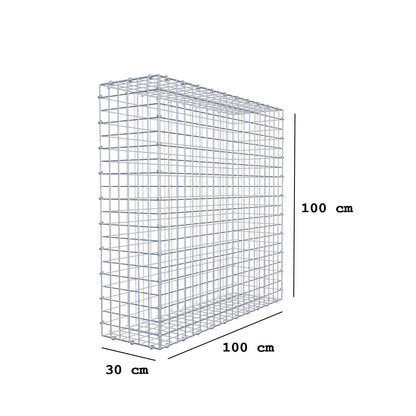 Schanskorf 100 cm x 100 cm x 30 cm (L x H x D), maaswijdte 5 x 5 cm, spiraalring