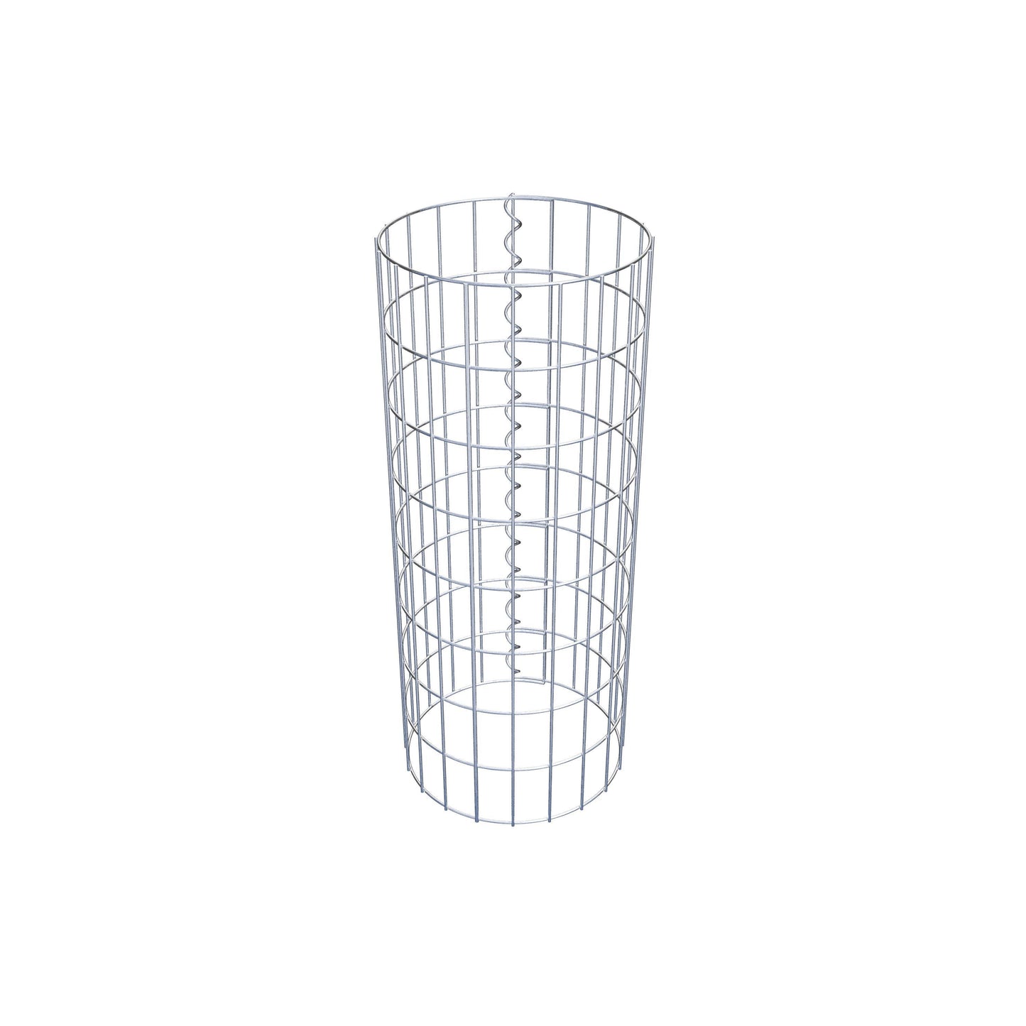 Gabion column around 32 cm diameter, 80 cm height, mesh size 5 cm x 10 cm