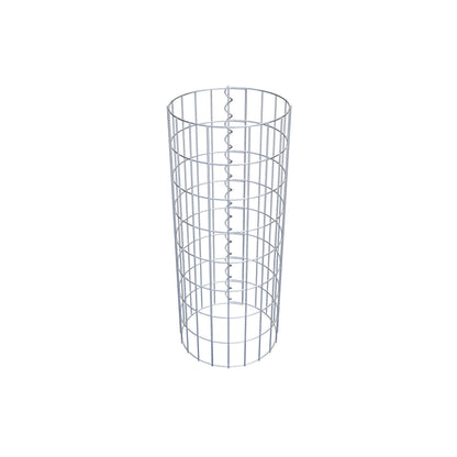 Gabion column around 32 cm diameter, 80 cm height, mesh size 5 cm x 10 cm