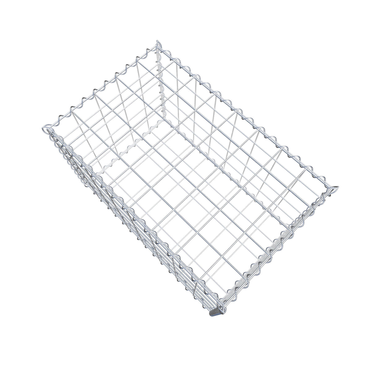 Gabião 80 cm x 50 cm x 50 cm (C x A x P), malhagem 10 cm x 10 cm, espiral