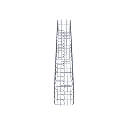 Rechthoekige thermisch verzinkte schanskorfzuil, 27 cm x 27 cm, 200 cm hoog, MW 5 cm x 10 cm