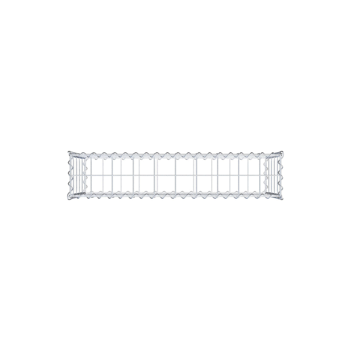 Schanskorf 100 cm x 50 cm x 20 cm (L x H x D), maaswijdte 10 cm x 10 cm, spiraalvormig