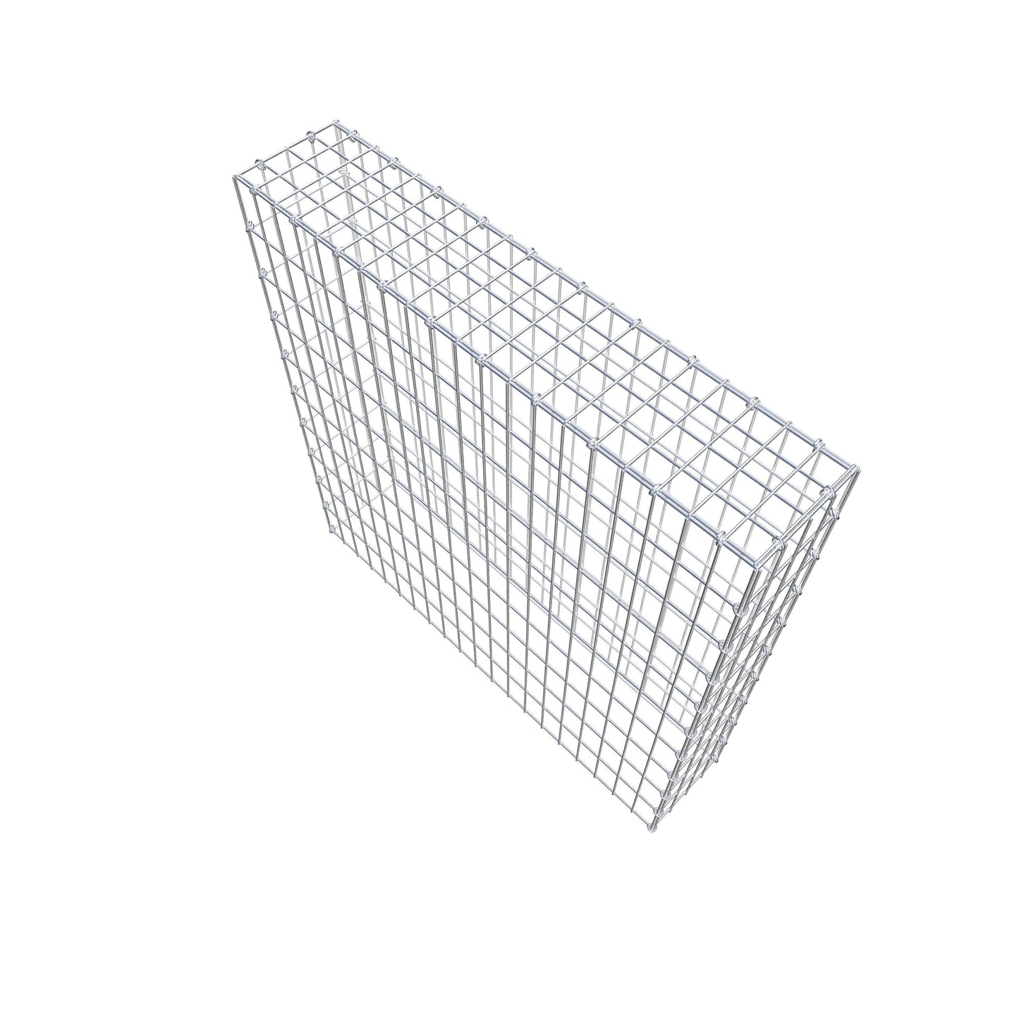 Typ 3 påbyggnadsgabion 100 cm x 100 cm x 20 cm (L x H x D), maskstorlek 5 cm x 10 cm, C-ring