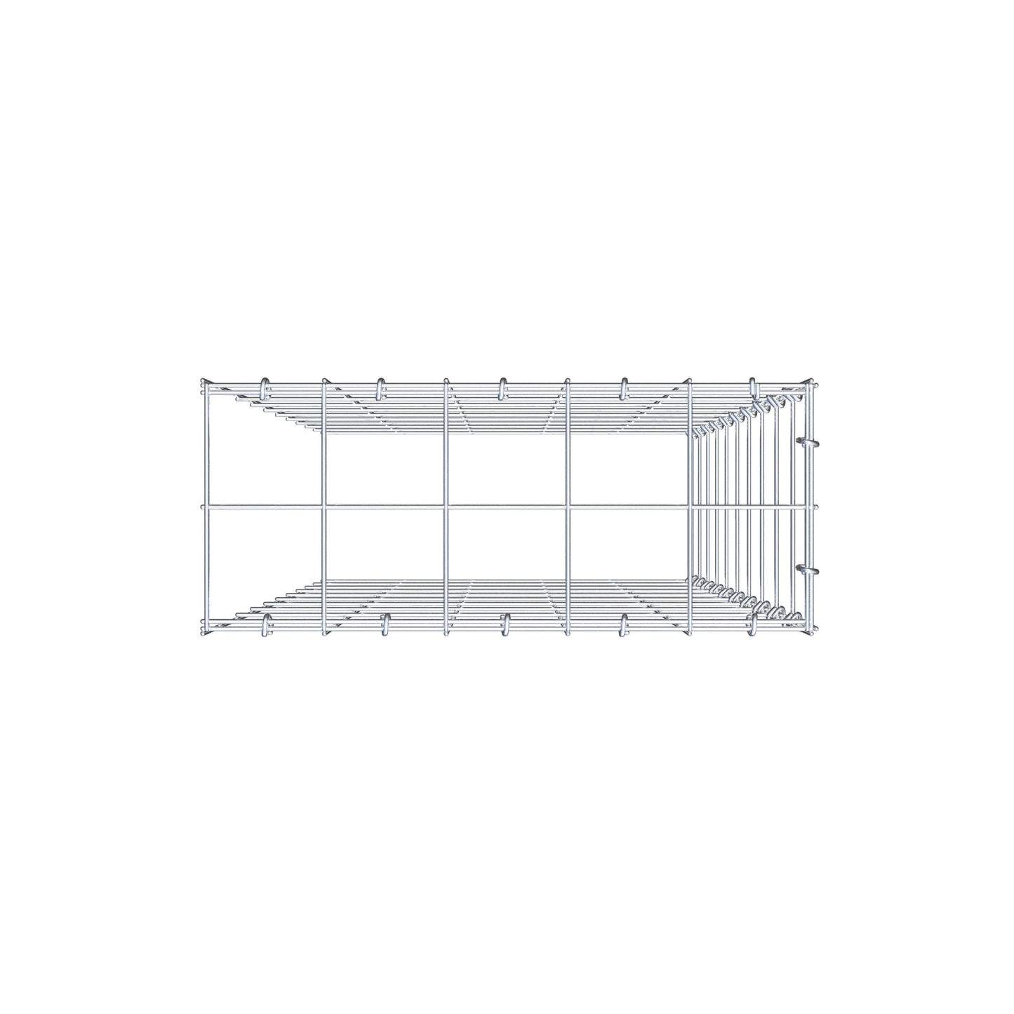 Type 4 oplegkorf 100 cm x 50 cm x 20 cm (L x H x D), maaswijdte 10 cm x 10 cm, C-ring