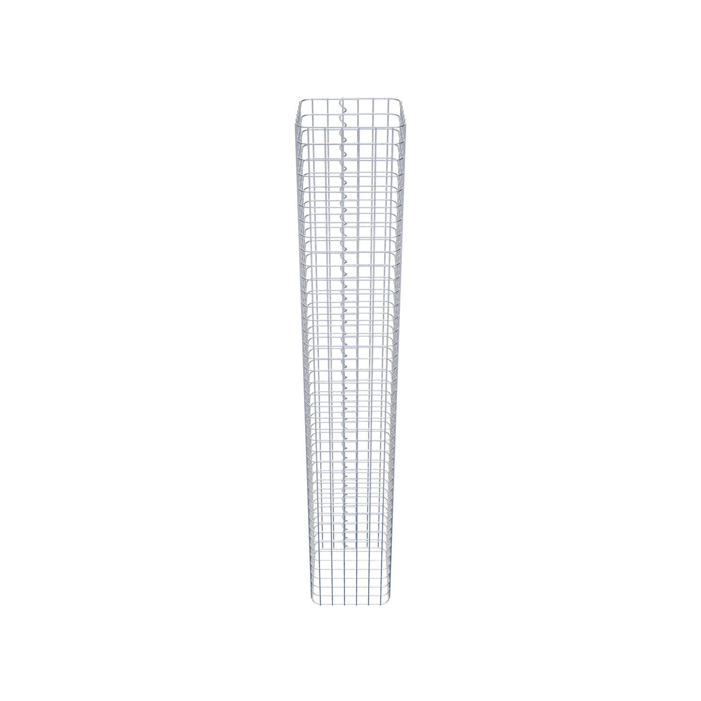 Colonna rettangolare in gabbione zincato a caldo, 32 cm x 32 cm, 200 cm di altezza, MW 5 cm x 5 cm