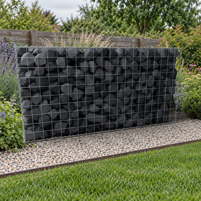 Schanskorf 200 cm x 100 cm x 40 cm (L x H x D), maaswijdte 10 cm x 10 cm, spiraalvormig