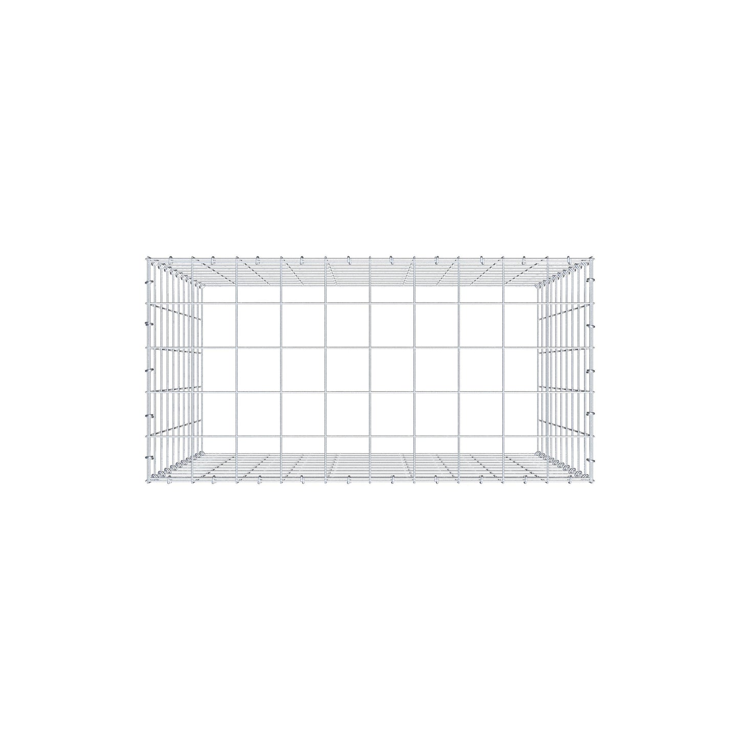 Extra gabion typ 3 100 cm x 100 cm x 50 cm (L x H x D), maskstorlek 10 cm x 10 cm, C-ring
