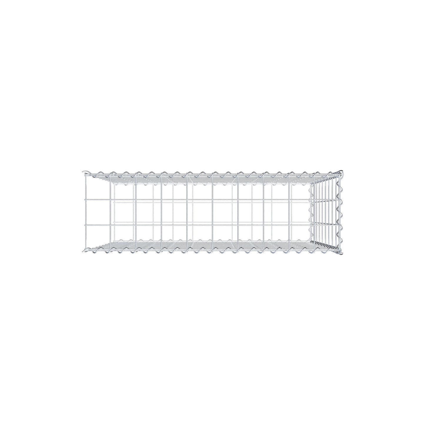 Aangebouwde schanskorf type 2 100 cm x 90 cm x 30 cm (L x H x D), maaswijdte 10 cm x 10 cm, spiraal