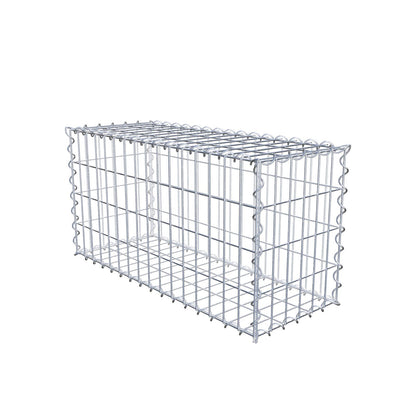 Schanskorf 80 cm x 40 cm x 30 cm (L x H x D), maaswijdte 5 cm x 10 cm, spiraalvormig