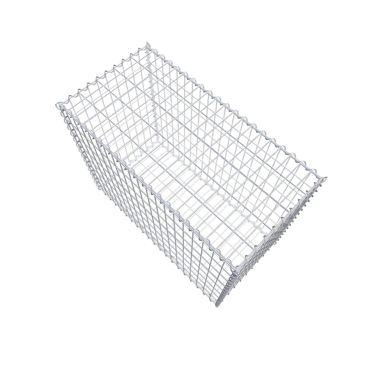 Gabbione 100 cm x 80 cm x 50 cm (L x H x P), maglia 5 cm x 10 cm, spirale