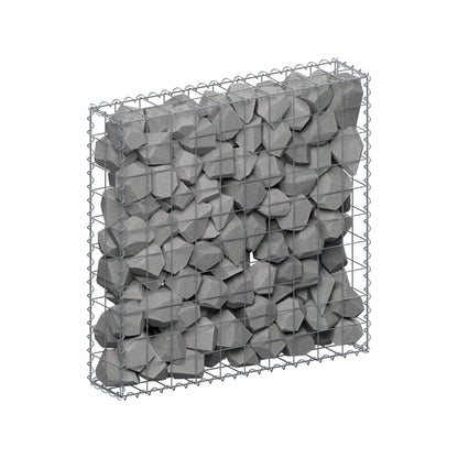 Gabion 100 cm x 100 cm x 20 cm (L x H x D), maskestørrelse 10 cm x 10 cm, spiral
