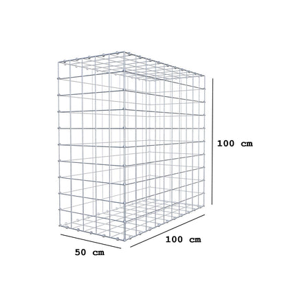 Schanskorf 100 cm x 100 cm x 50 cm (L x H x D), maaswijdte 10 x 10 cm, spiraalring