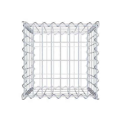Schanskorf 40 cm x 40 cm x 40 cm (L x H x D), maaswijdte 5 cm x 10 cm, spiraalvormig
