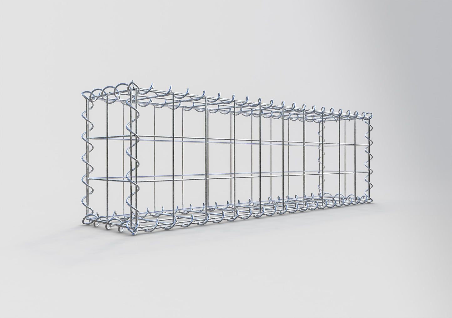 Gabion 100 cm x 30 cm x 20 cm (L x H x D), maskestørrelse 10 cm x 10 cm, spiral