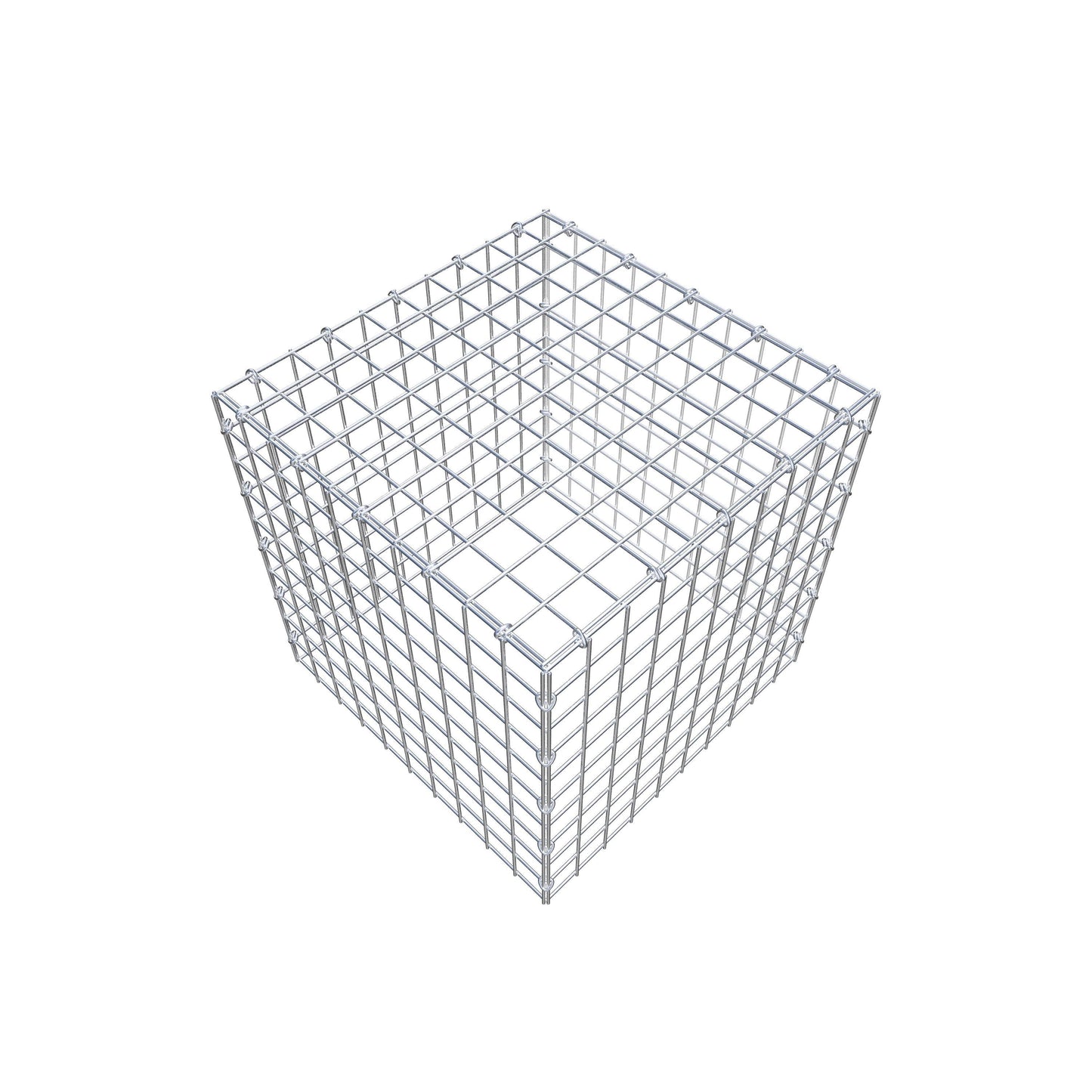 Opbouw schanskorf type 3 50 cm x 50 cm x 50 cm (L x H x D), maaswijdte 5 cm x 5 cm, C-ring