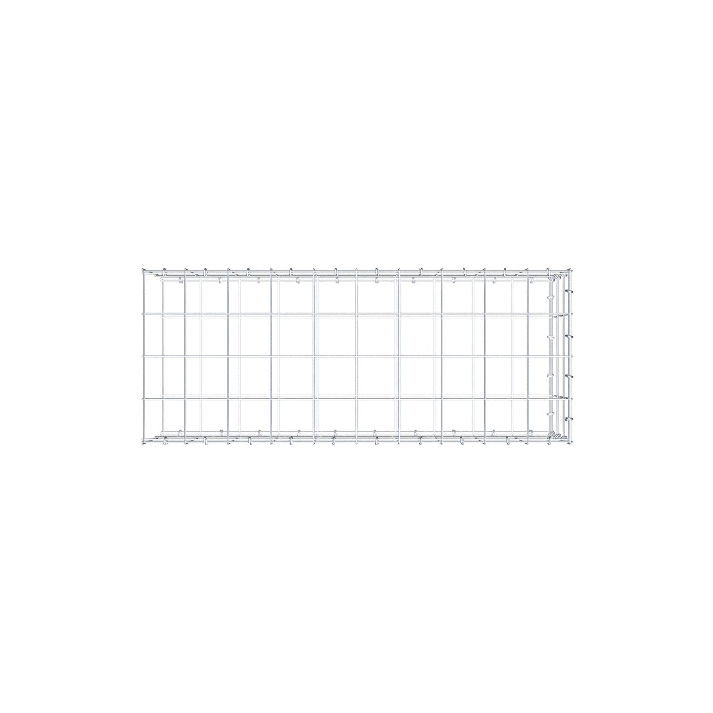 Type 2 oplegkorf 100 cm x 30 cm x 40 cm (L x H x D), maaswijdte 10 cm x 10 cm, C-ring