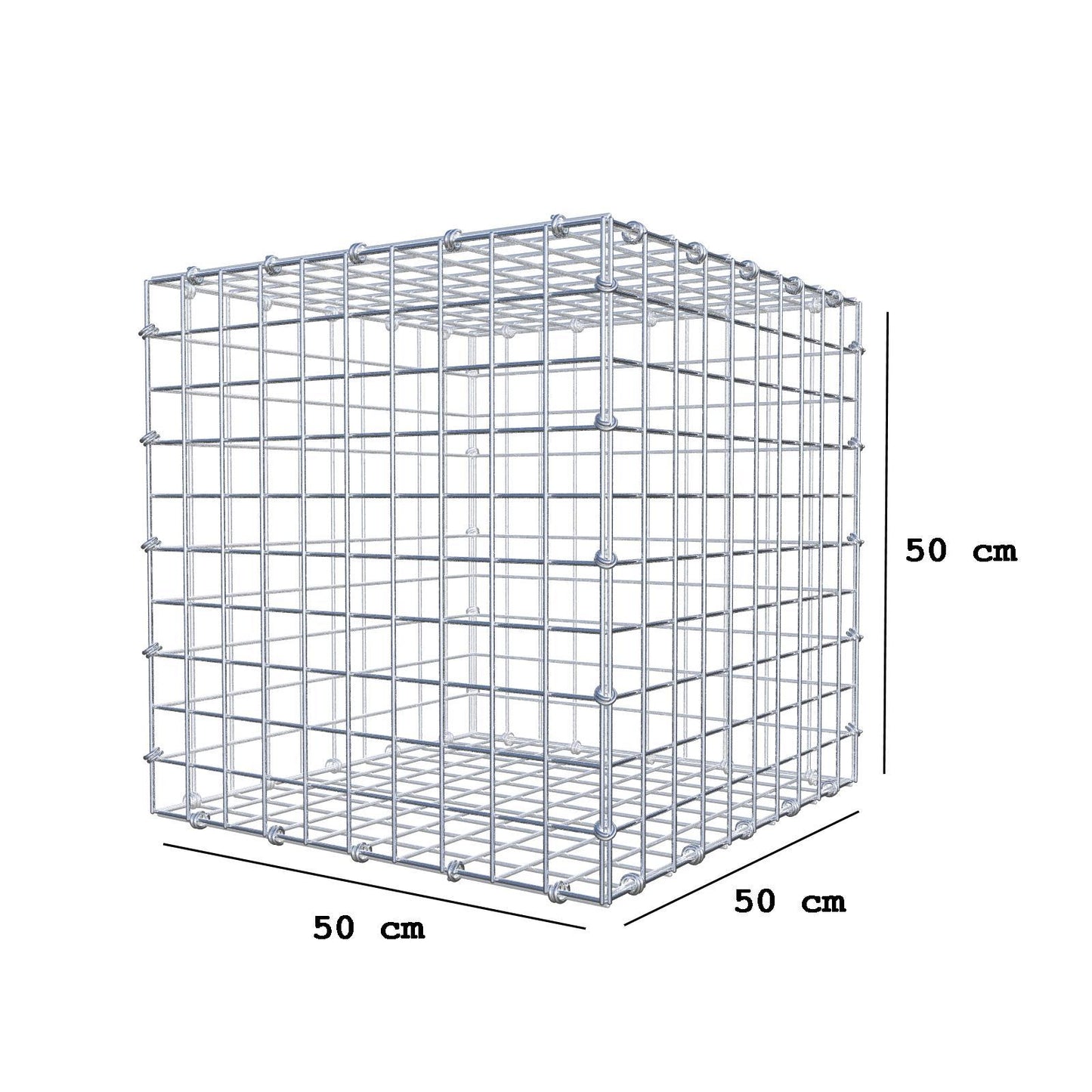 Schanskorf 50 cm x 50 cm x 50 cm (L x H x D), maaswijdte 5 x 5 cm, spiraalring