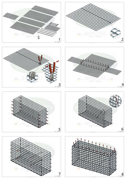 Schanskorf 100 cm x 90 cm x 20 cm (L x H x D), maaswijdte 5 cm x 5 cm, C-ring