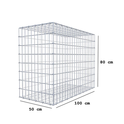 Gabbione 100 cm x 80 cm x 50 cm (L x H x P), maglia 5 x 10 cm, anello a spirale