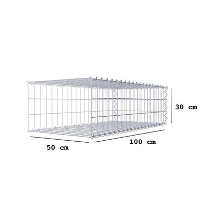 Aangegroeide schanskorf type 2 100 cm x 30 cm x 50 cm (L x H x D), maaswijdte 5 cm x 10 cm, spiraal
