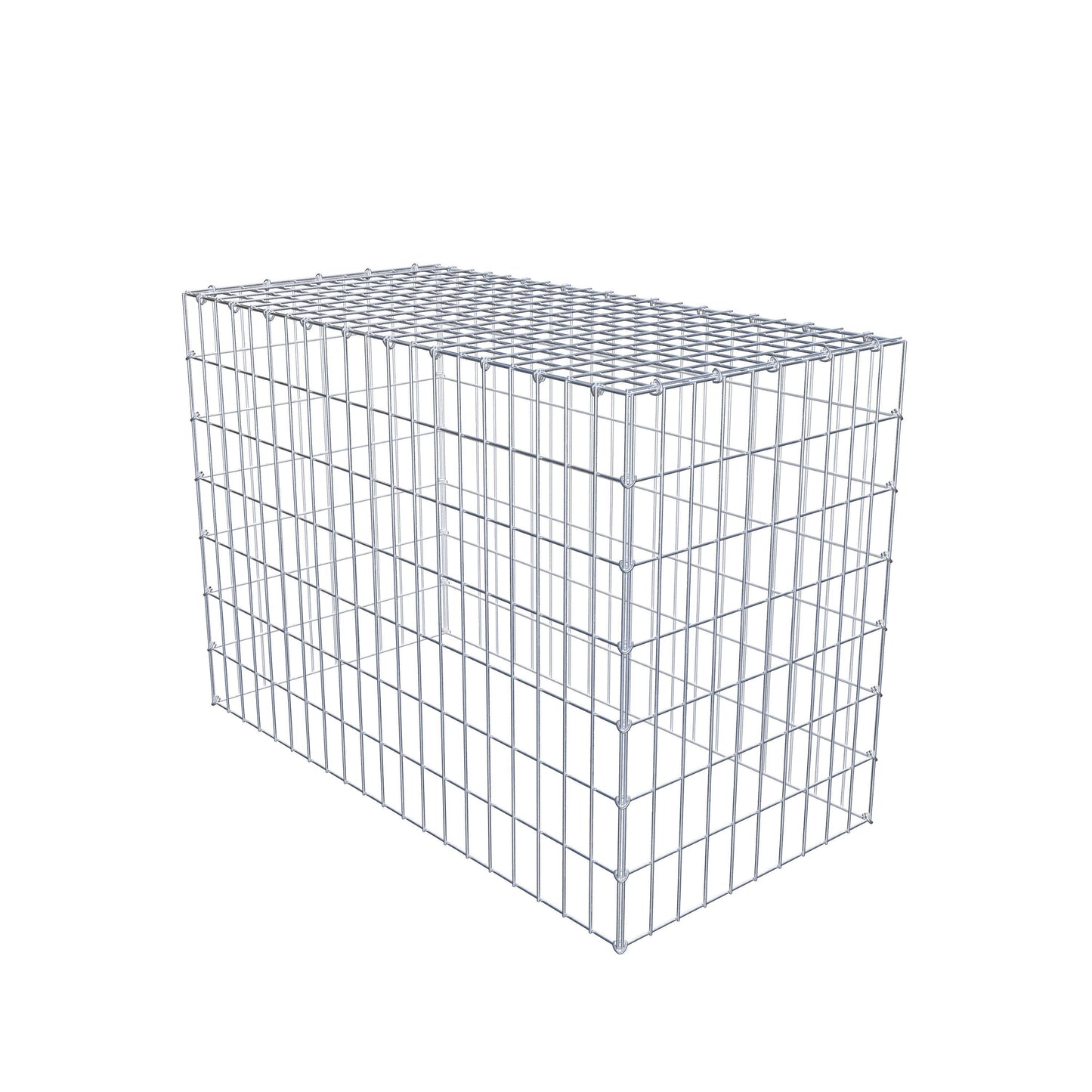 Typ 3 påbyggnadsgabion 100 cm x 70 cm x 50 cm (L x H x D), maskstorlek 5 cm x 10 cm, C-ring
