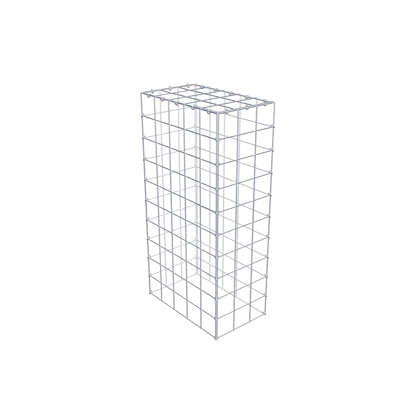 Typ 3 påbyggnadsgabion 100 cm x 50 cm x 30 cm (L x H x D), maskstorlek 10 cm x 10 cm, C-ring