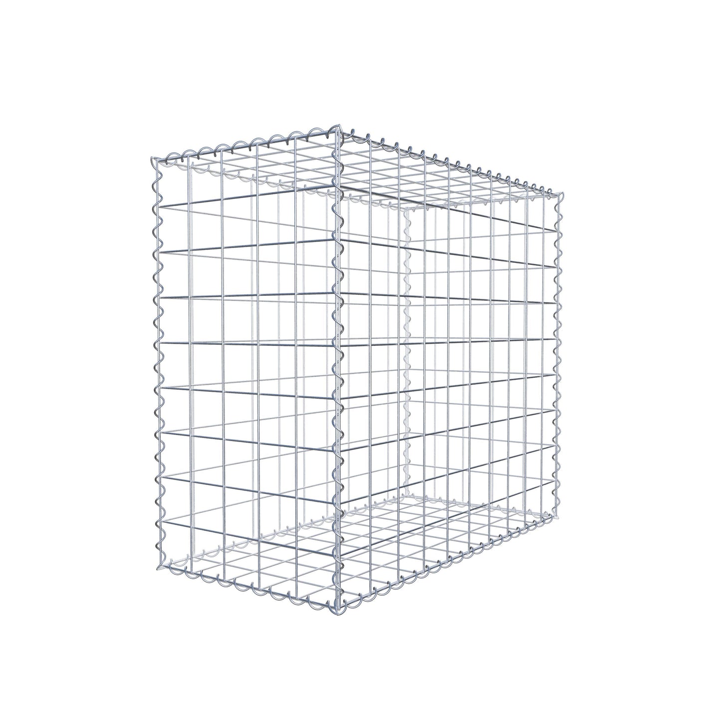 Schanskorf 100 cm x 90 cm x 50 cm (L x H x D), maaswijdte 10 cm x 10 cm, spiraalvormig