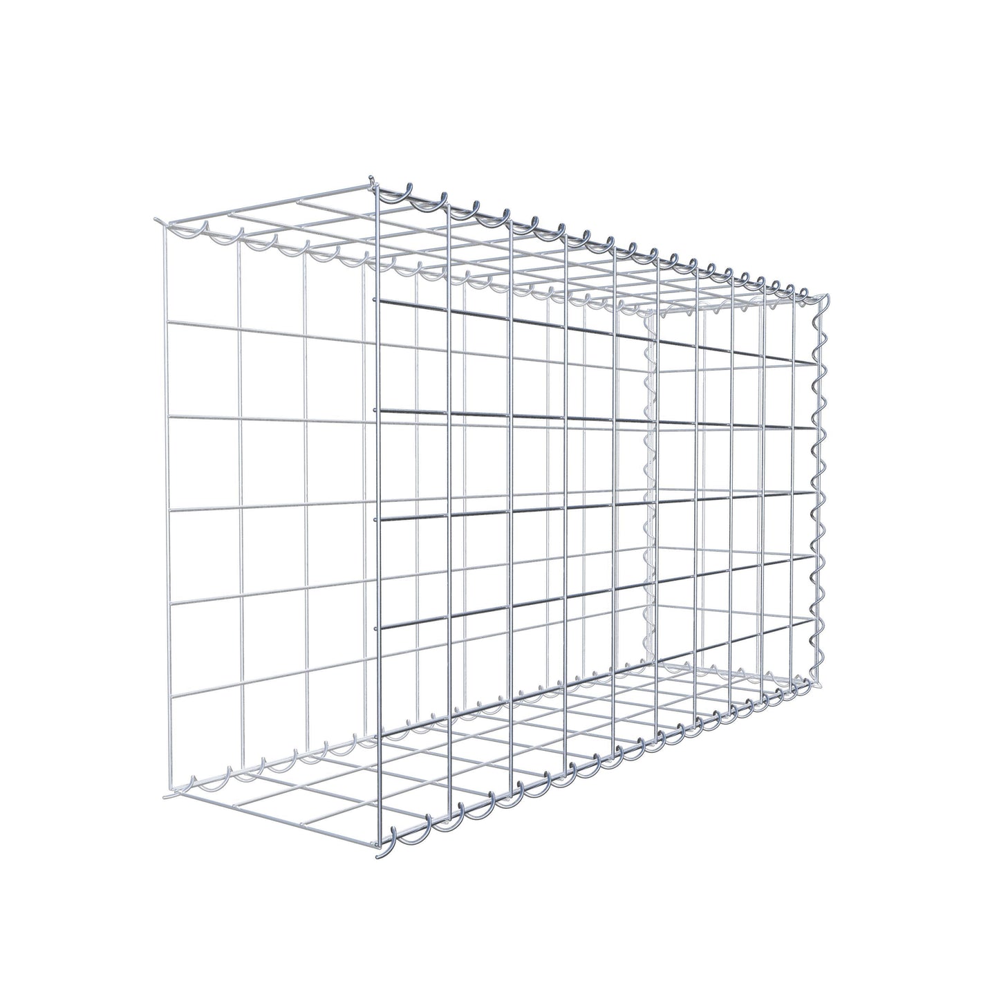 Aangegroeide schanskorf type 2 100 cm x 60 cm x 30 cm (L x H x D), maaswijdte 10 cm x 10 cm, spiraal