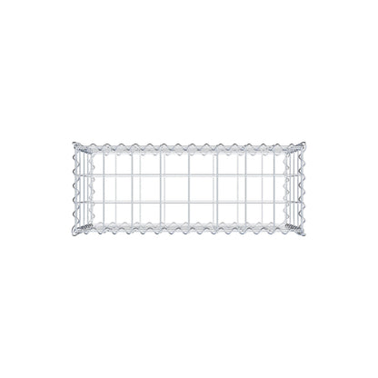 Schanskorf 80 cm x 40 cm x 30 cm (L x H x D), maaswijdte 10 cm x 10 cm, spiraalvormig