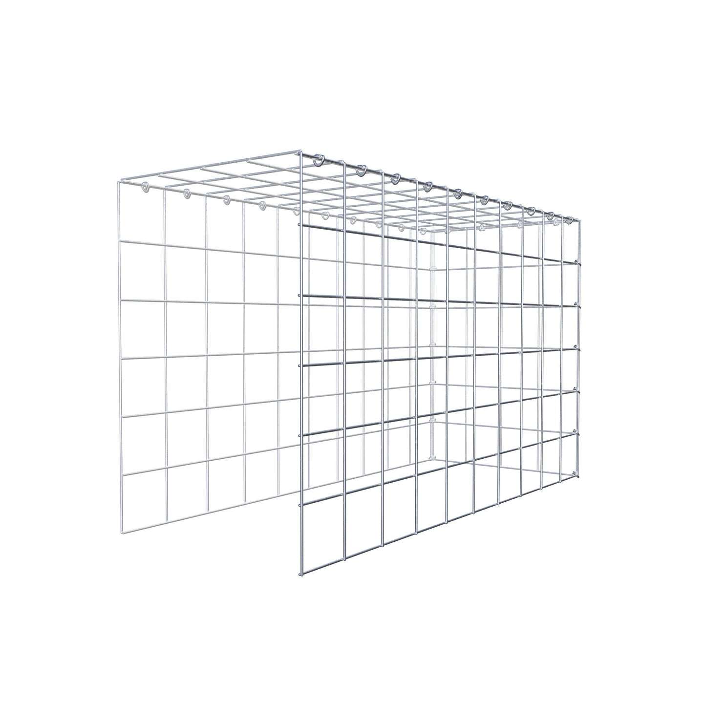 Type 4 oplegkorf 100 cm x 60 cm x 40 cm (L x H x D), maaswijdte 10 cm x 10 cm, C-ring