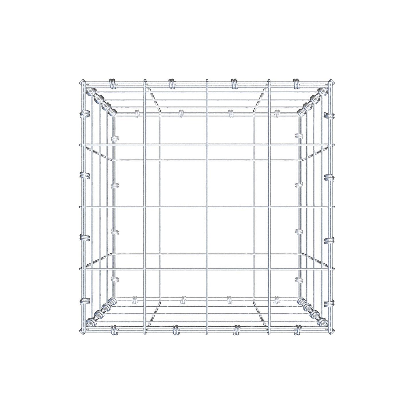 Schanskorf 40 cm x 40 cm x 40 cm (L x H x D), maaswijdte 10 x 10 cm, spiraalring