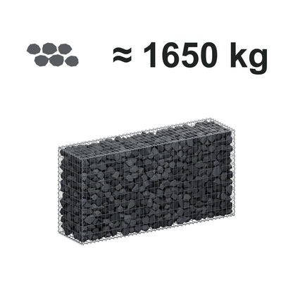 Gabion 200 cm x 100 cm x 50 cm (L x H x P), mailles 5 cm x 10 cm, spirale