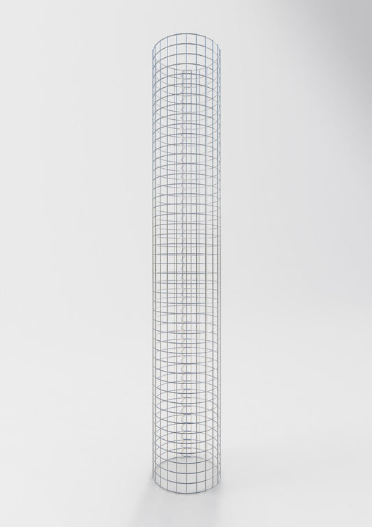 Schanskorfzuil rond 37 cm diameter, 230 cm hoogte, maaswijdte 5 cm x 5 cm