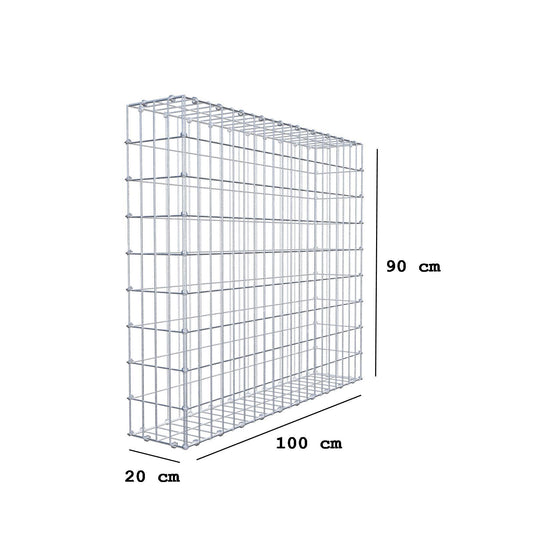 Gabbione 100 cm x 90 cm x 20 cm (L x H x P), maglia 5 x 10 cm, anello a spirale