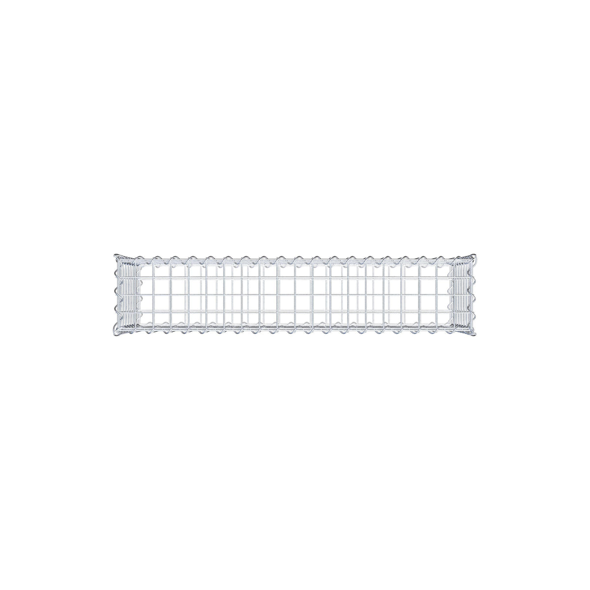 Schanskorf 100 cm x 40 cm x 20 cm (L x H x D), maaswijdte 5 cm x 5 cm, spiraalvormig