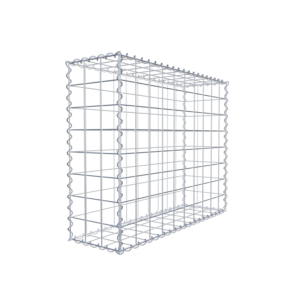 Gabião 100 cm x 80 cm x 30 cm (C x A x P), malhagem 10 cm x 10 cm, espiral