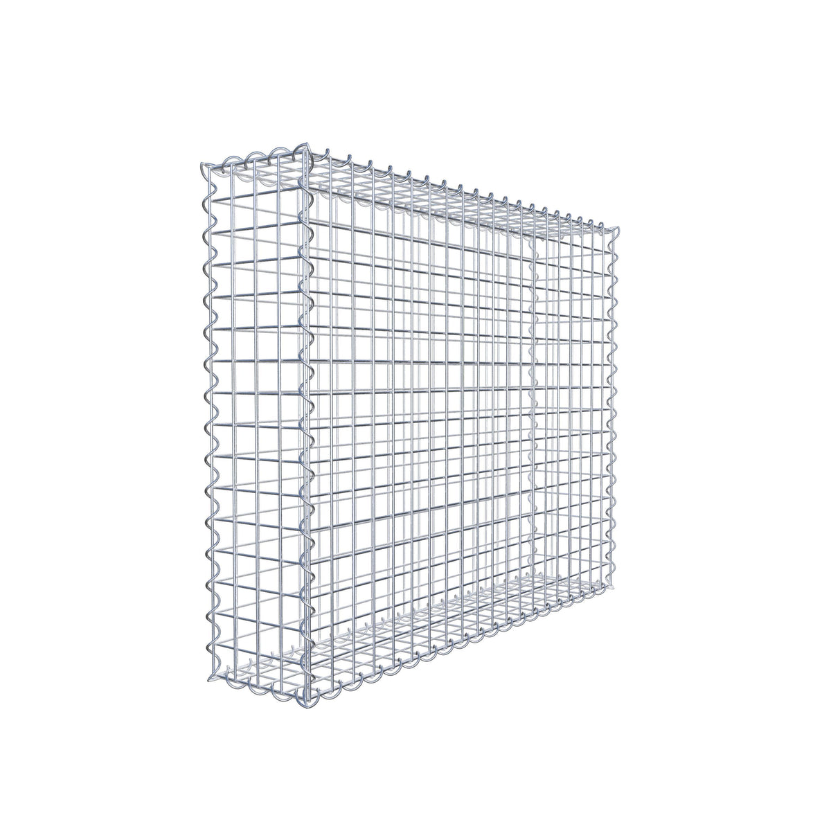 Gavión 100 cm x 80 cm x 20 cm (L x A x P), luz de malla 5 cm x 5 cm, en espiral