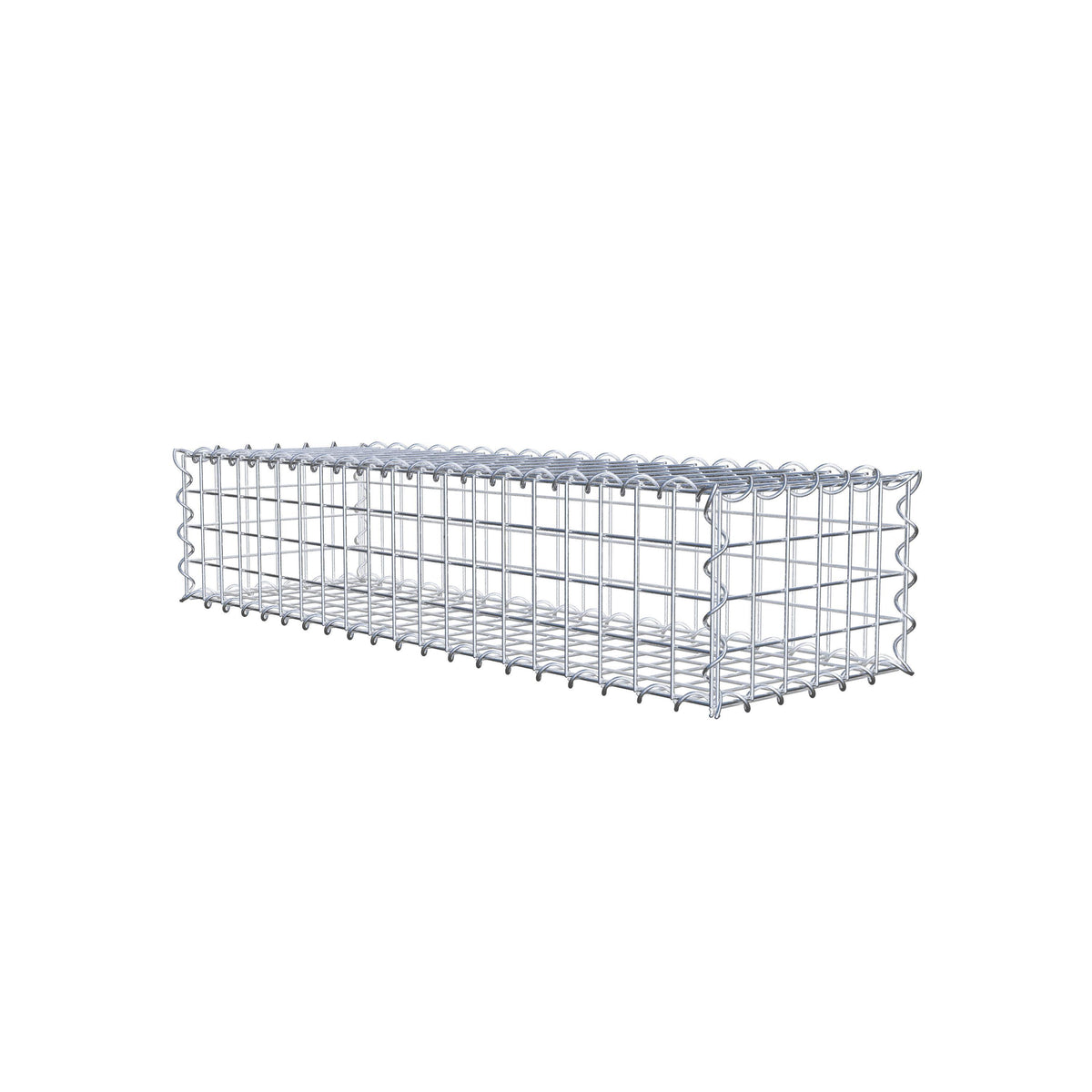 Schanskorf 100 cm x 20 cm x 30 cm (L x H x D), maaswijdte 5 cm x 5 cm, spiraalvormig