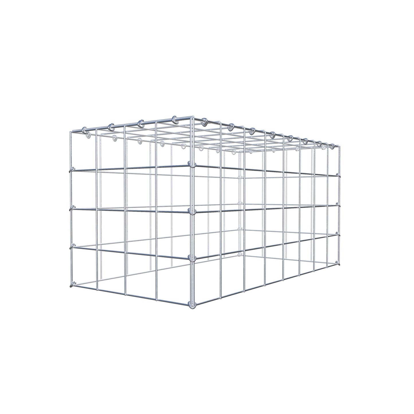 Mounted gabion type 3 80 cm x 40 cm x 40 cm (L x H x D), mesh size 10 cm x 10 cm, C-ring