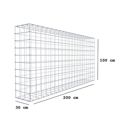 Schanskorf 200 cm x 100 cm x 30 cm (L x H x D), maaswijdte 10 x 10 cm, spiraalring