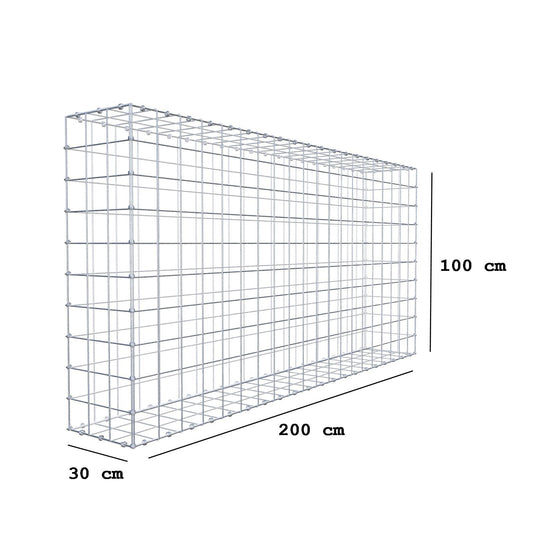 Schanskorf 200 cm x 100 cm x 30 cm (L x H x D), maaswijdte 10 x 10 cm, spiraalring