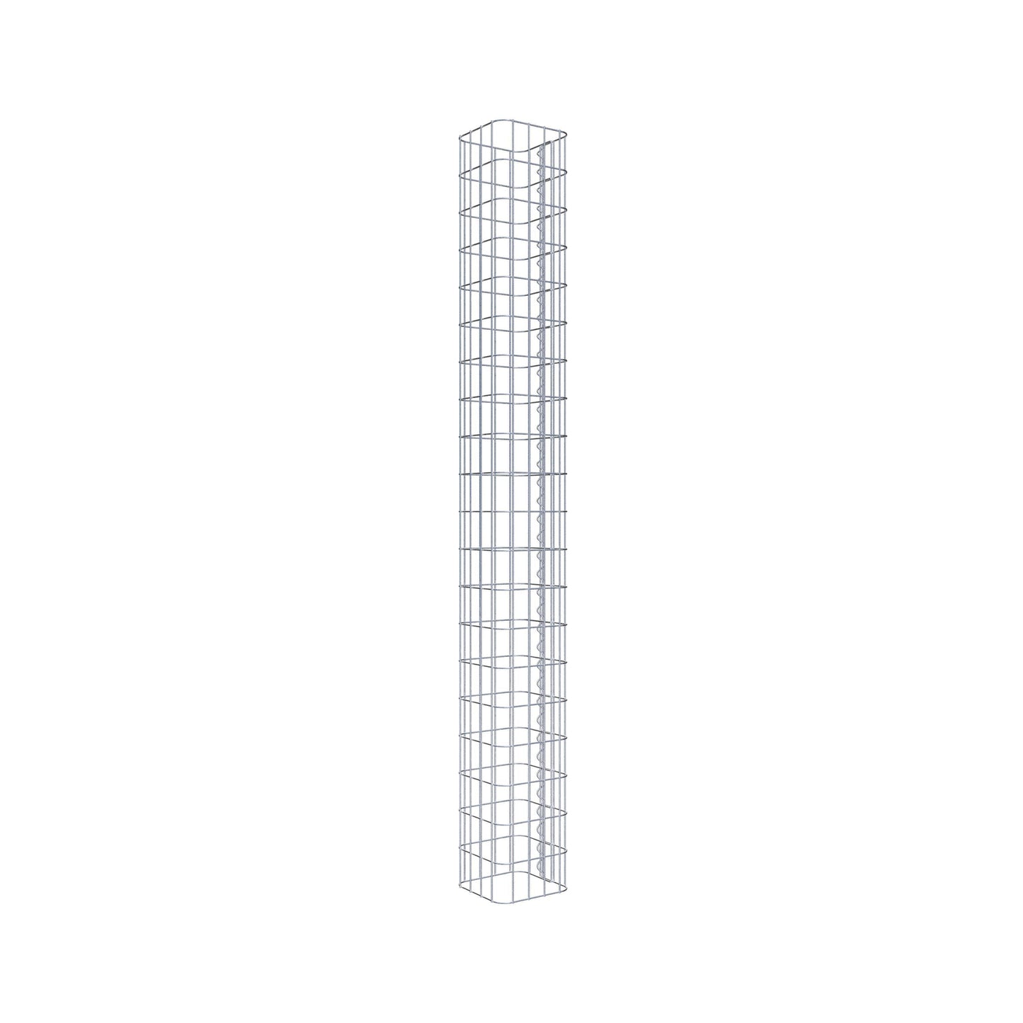 Coluna de gabião quadrada galvanizada a quente, 22 cm x 22 cm, 200 cm de altura, malha 5 cm x 10 cm