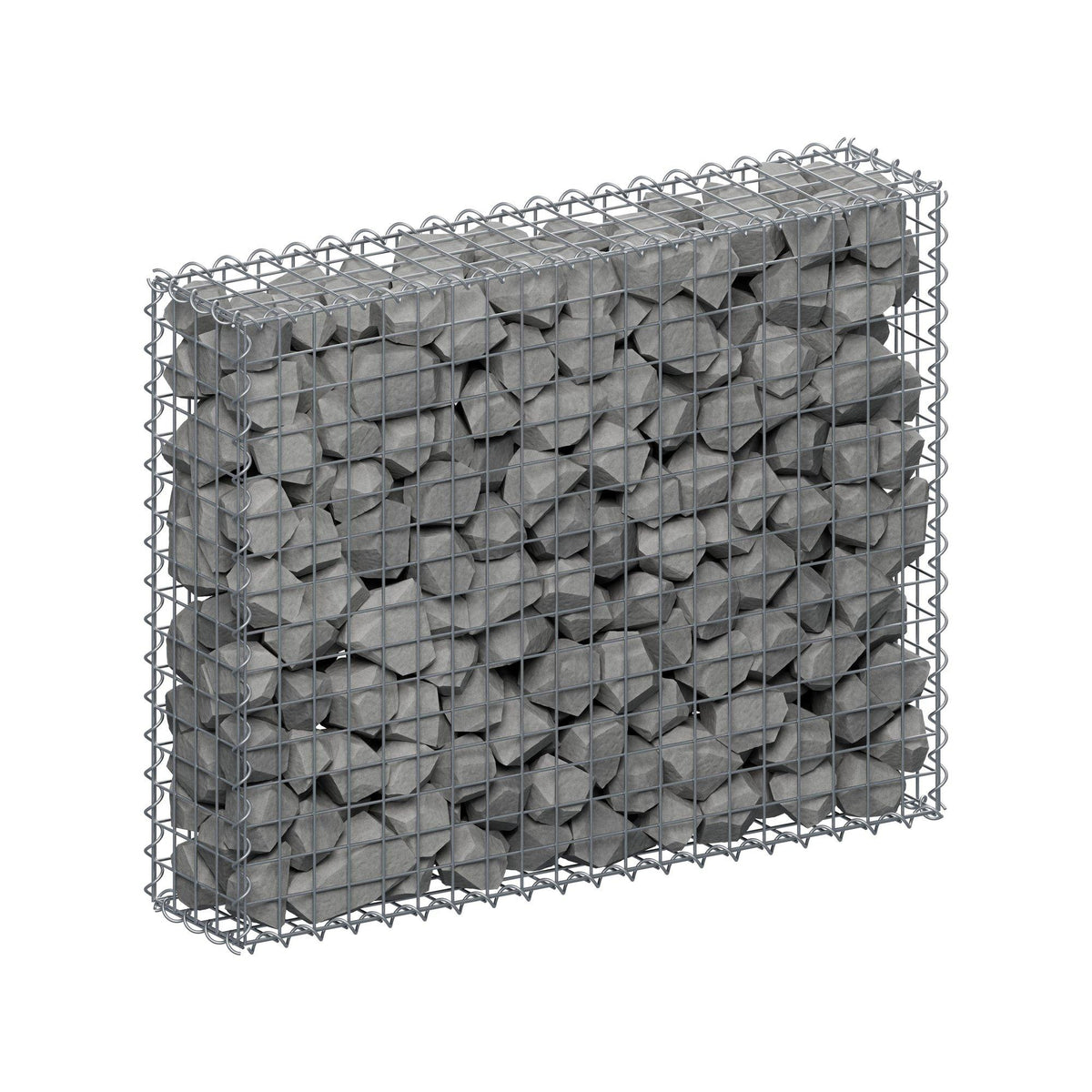 Gavión 100 cm x 80 cm x 20 cm (L x A x P), luz de malla 5 cm x 5 cm, en espiral