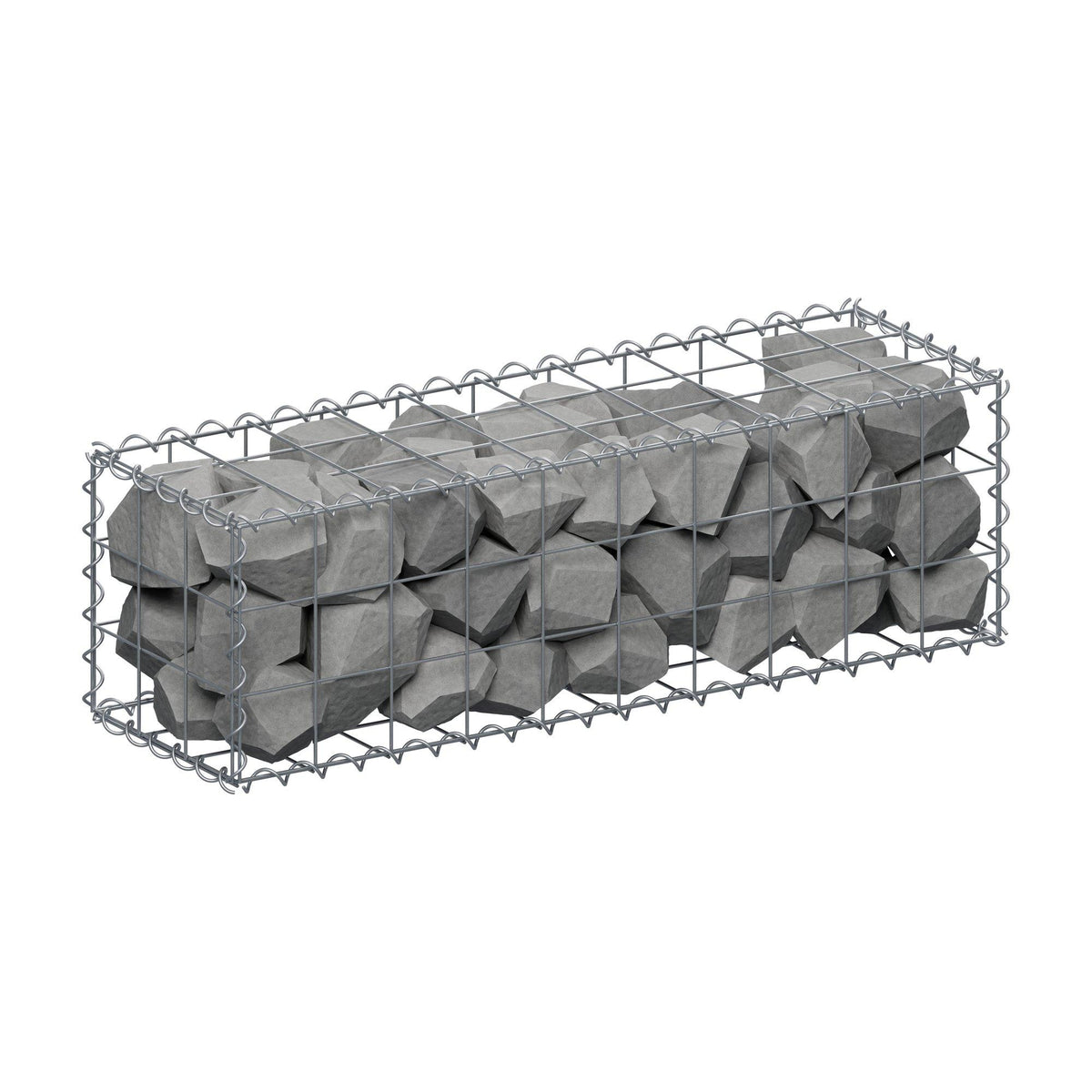 Gabion 100 cm x 30 cm x 30 cm (L x H x D), maskestørrelse 10 cm x 10 cm, spiral